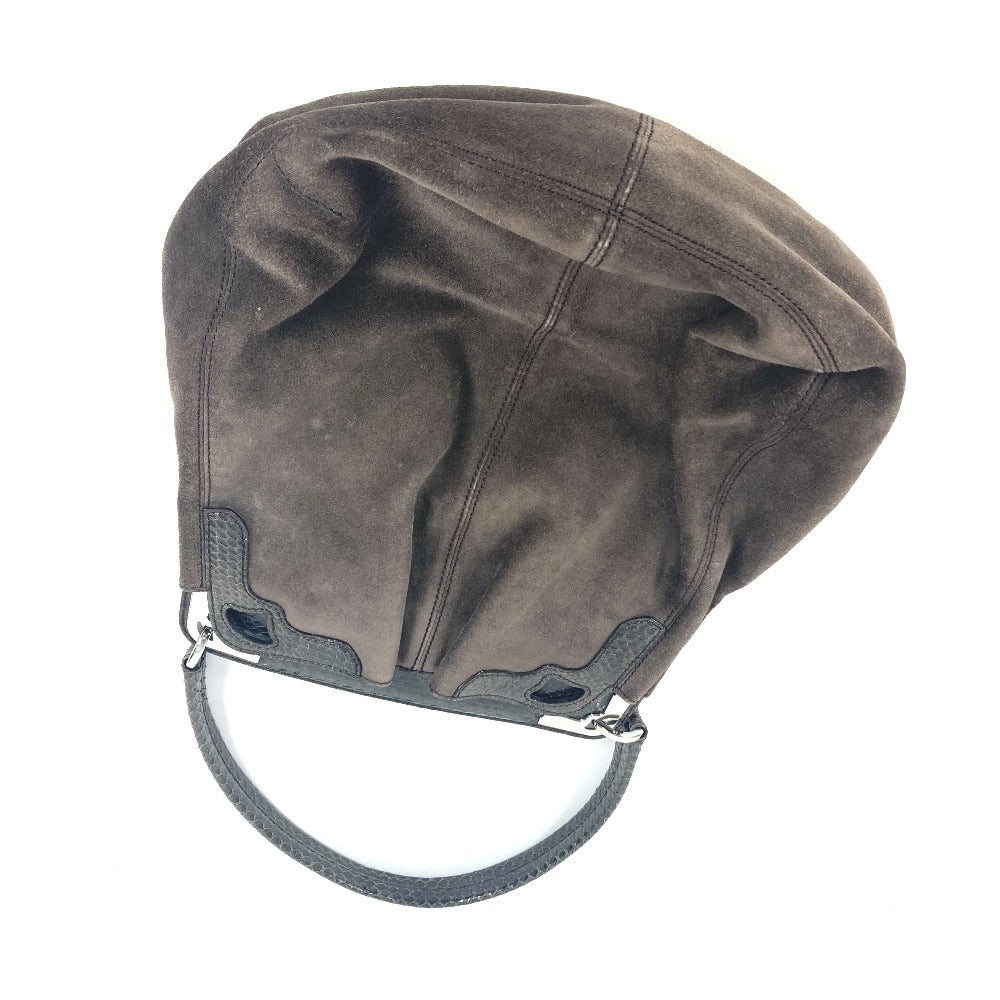CARTIER Marcello logo tote bag/shoulder bag in unisex brown suede