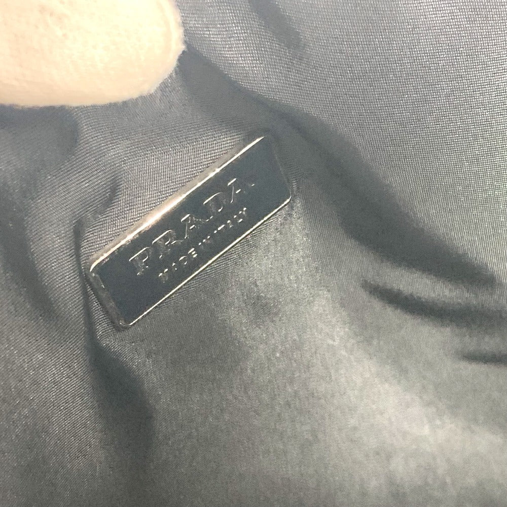PRADA triangle logo triangle logo plate 2WAY Bag Hand Bag Business Bag Shoulder Bag Leather / Nylon Black Used