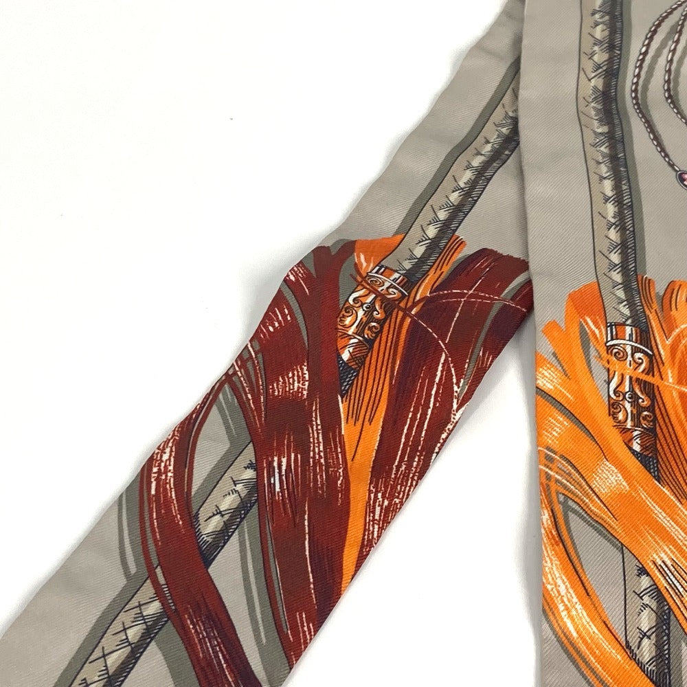 HERMES Twilly Silk Bandeau Scarf, Women's, Gray
