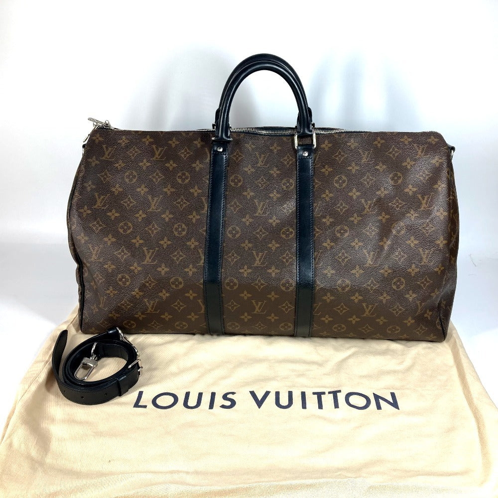 LOUIS VUITTON M56714 モノグラムマカサー キーポルバンドリエール55 カバン 旅行バッグ トラベルバッグ 2WAYバッグ ショルダーバッグ ボストンバッグ モノグラムマカサーキャンバス ユニセックス ブラウン