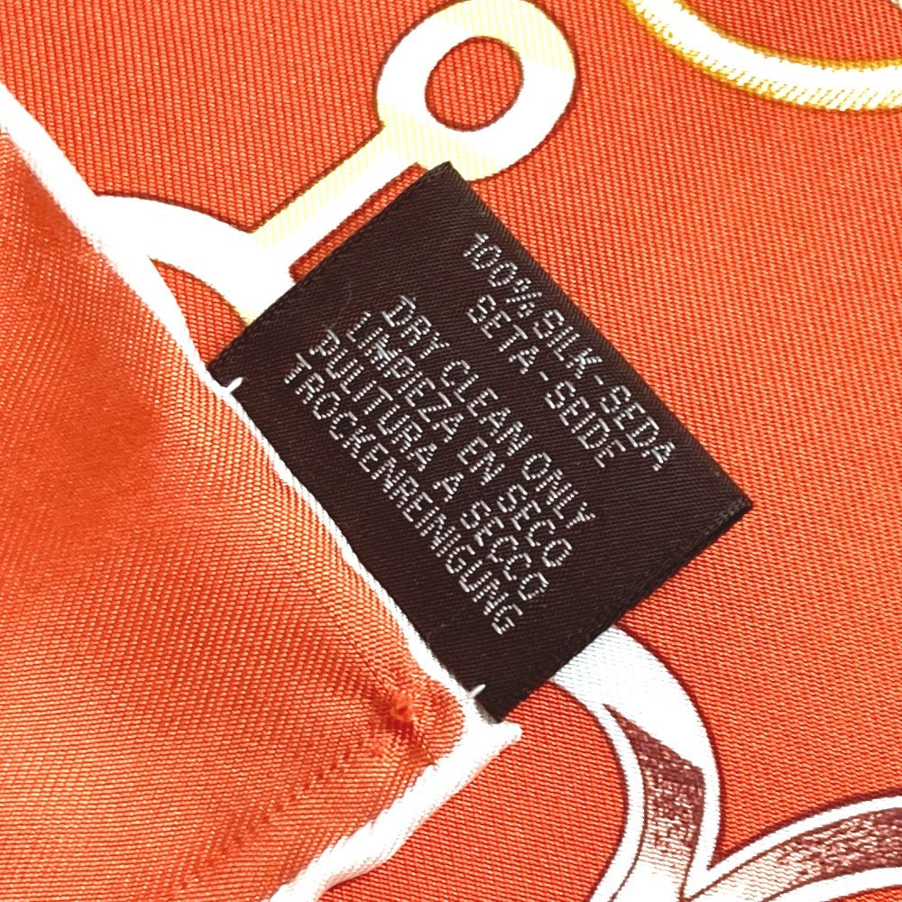 HERMES カレ90 カレ 90 DO RE BOUCLES ドレブックル スカーフ シルク レディース オレンジ