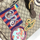 GUCCI 424501 GG Supreme Angry Cat Snake Patch Bag Travel Bag Travel Bag Trunk Duffle Bag GG Supreme Canvas Beige/Multicolore Used