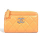 CHANEL AP3732 財布 小銭入れ カードケース CC ココマーク スター ロゴ フラグメントケース コインケース ラムスキン レディース オレンジ
