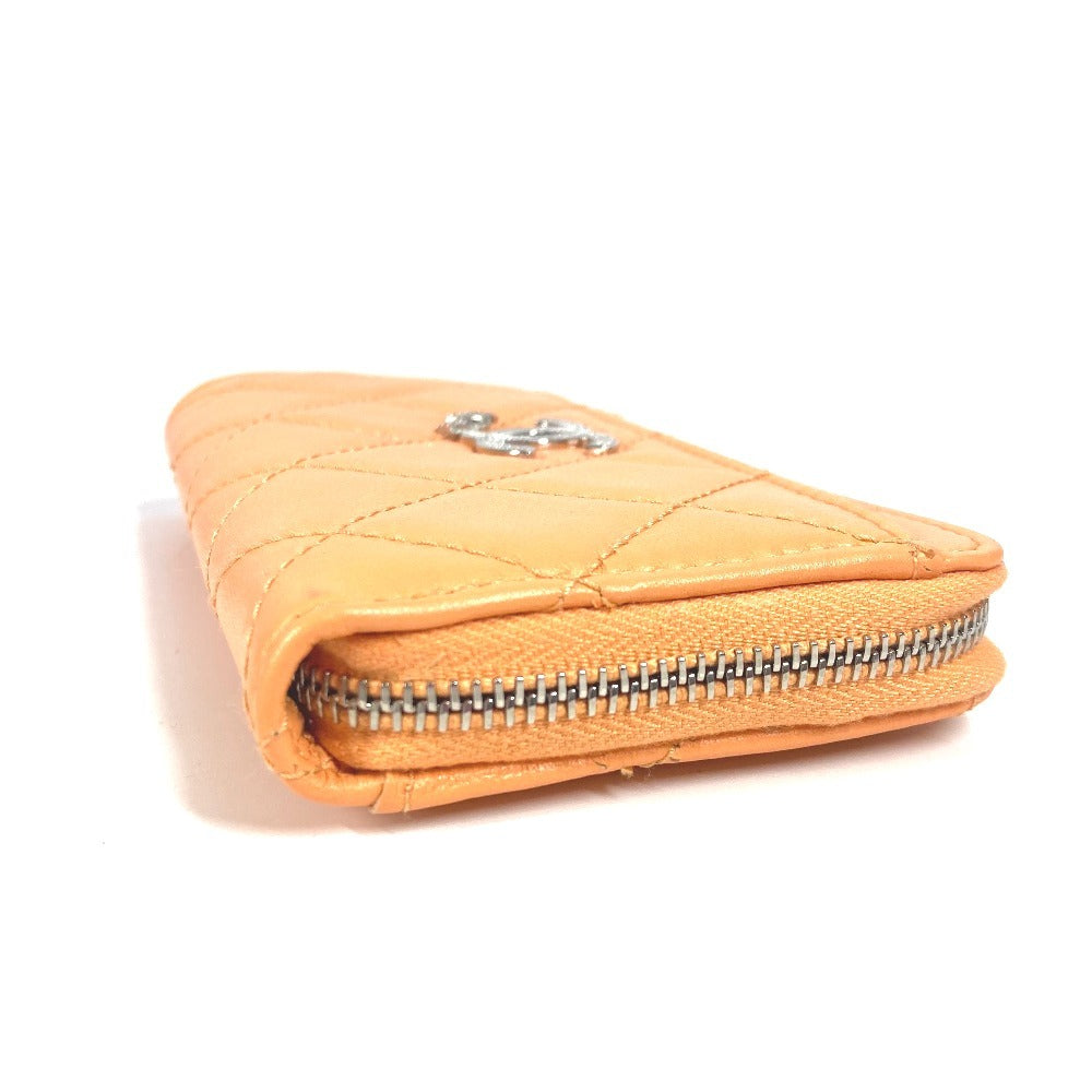 CHANEL AP3732 財布 小銭入れ カードケース CC ココマーク スター ロゴ フラグメントケース コインケース ラムスキン レディース オレンジ