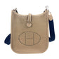 HERMES Evelyne TPM Amazon Long Crossbody Pochette bag Shoulder Bag Taurillon Clemence Etoupe Gray Based/Navy Used