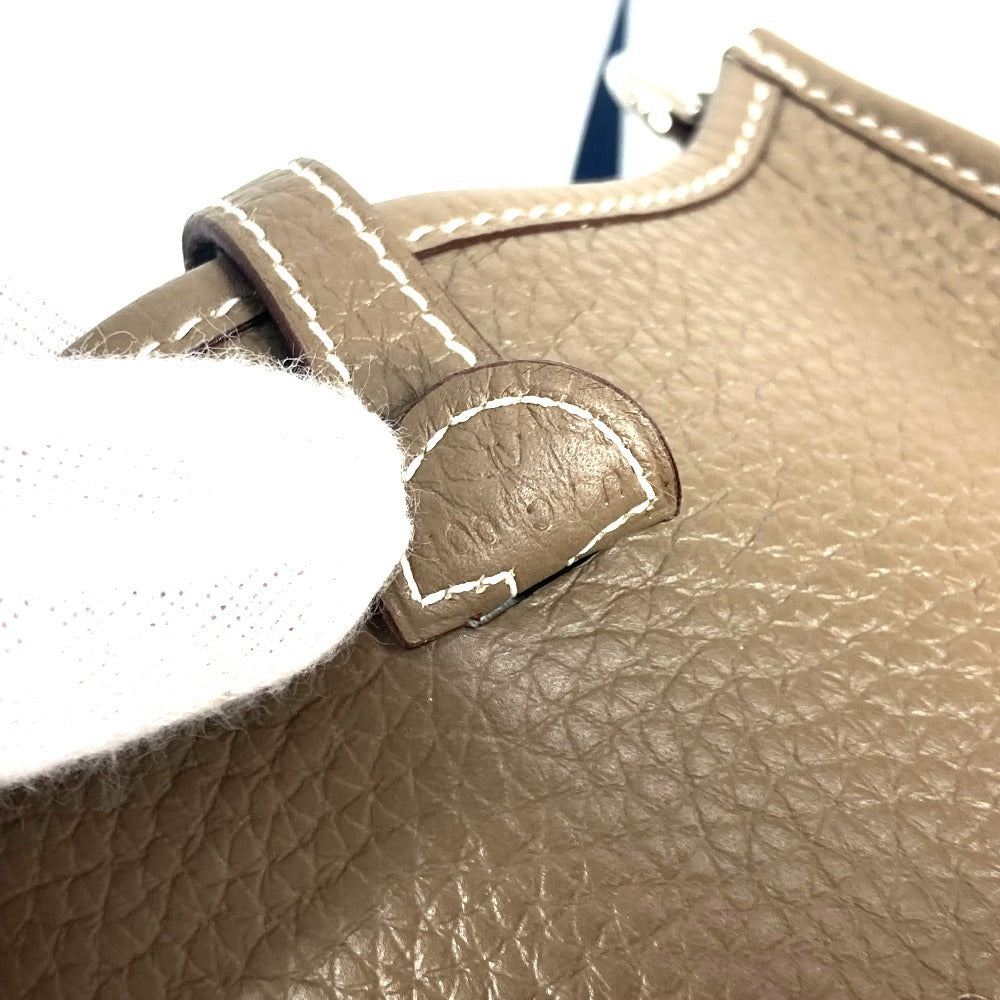 HERMES Evelyne TPM Amazon Long Crossbody Pochette bag Shoulder Bag Taurillon Clemence Etoupe Gray Based/Navy Used