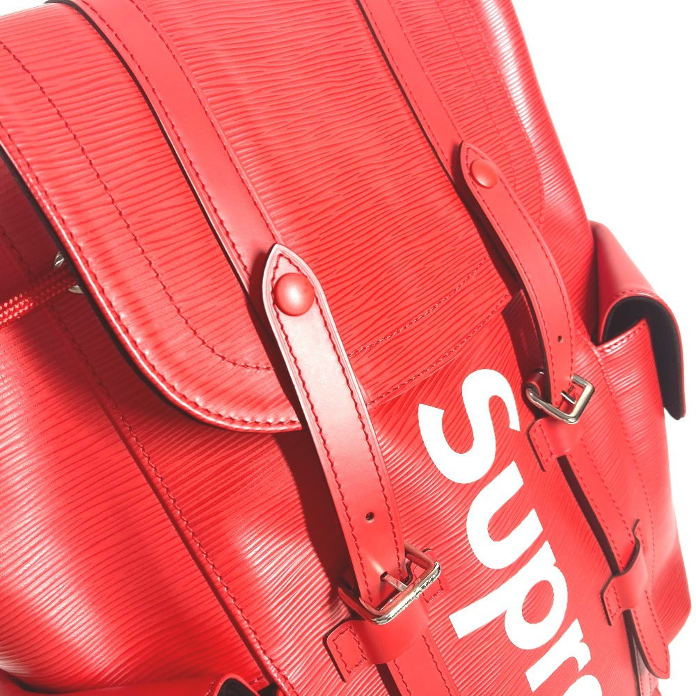 LOUIS VUITTON M53414 Supreme SUPREME collaboration Epi Christopher PM 17AW Backpack Bag Backpack Epi Leather Red/White Used