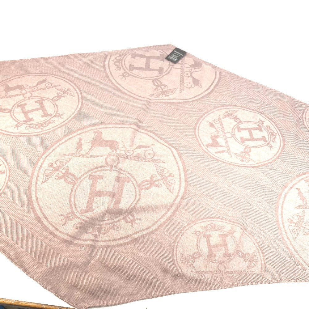 HERMES ロザンジュ 《ニュー・リブリス》 ひし形 スカーフ カシミヤ レディース パープルピンク系