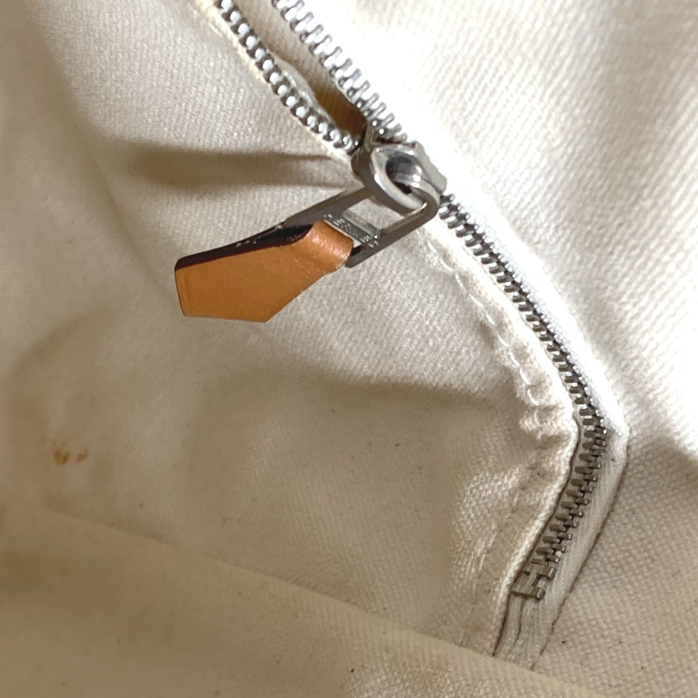 HERMES Saxo PM Tote Bag, Canvas Handbag, Women's, Beige