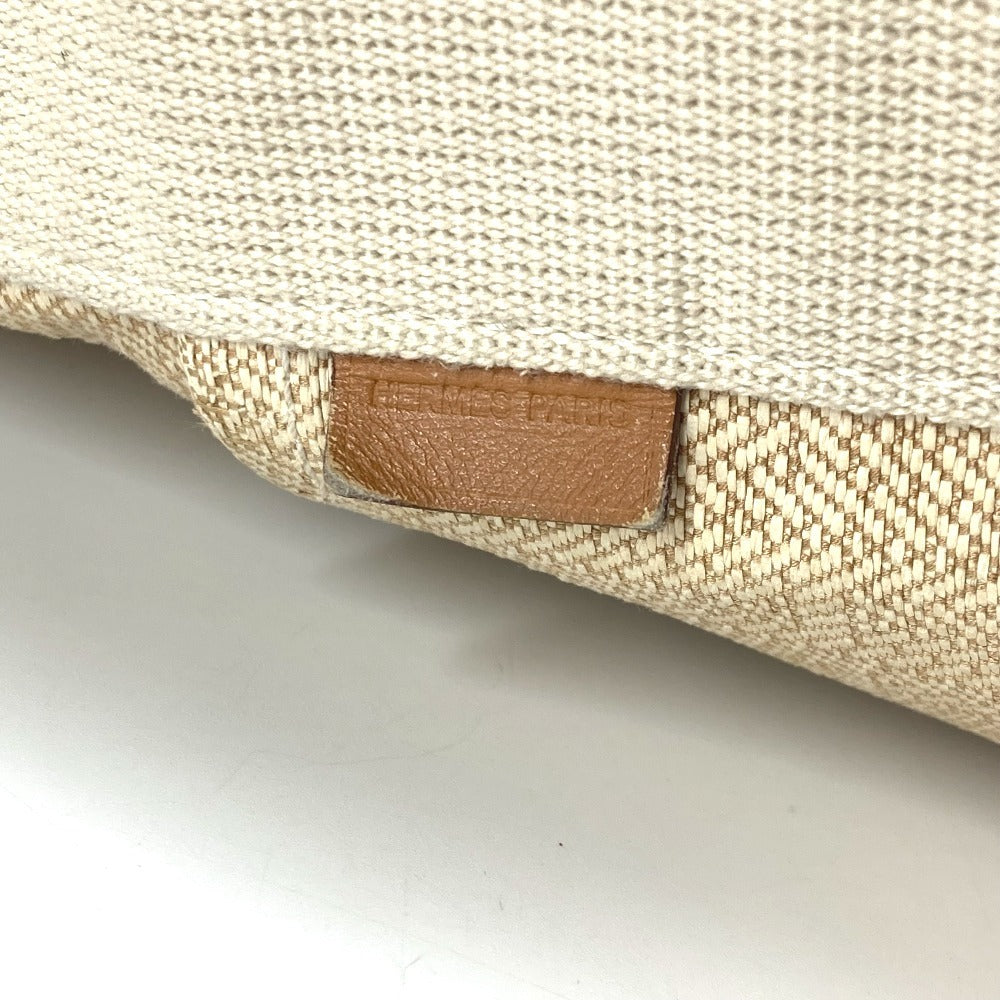 HERMES Saxo PM Tote Bag, Canvas Handbag, Women's, Beige