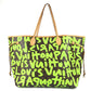 LOUIS VUITTON M93703 Monogram Graffiti Neverfull GM Shoulder Bag/Tote Bag in Monogram Graffiti Canvas, Women's, Veil Green