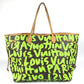 LOUIS VUITTON M93703 Monogram Graffiti Neverfull GM Shoulder Bag/Tote Bag in Monogram Graffiti Canvas, Women's, Veil Green