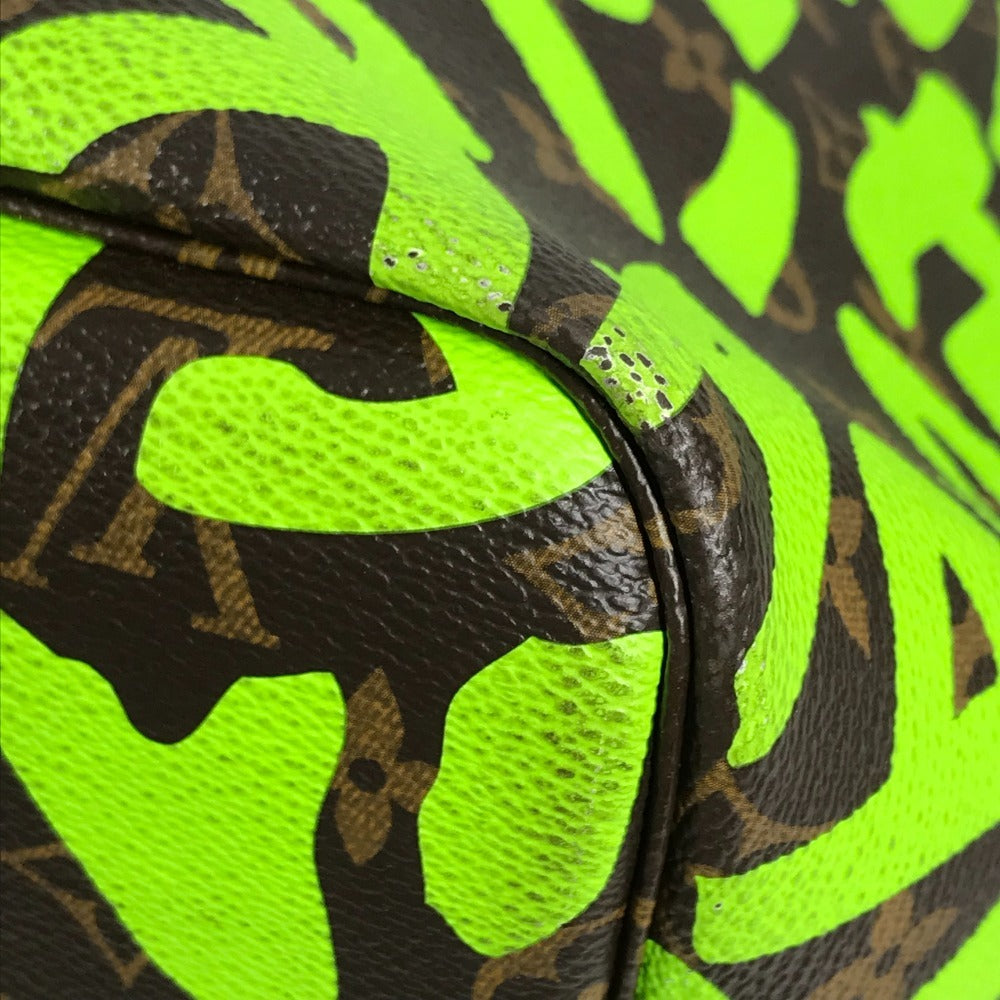 LOUIS VUITTON M93703 Monogram Graffiti Neverfull GM Shoulder Bag/Tote Bag in Monogram Graffiti Canvas, Women's, Veil Green