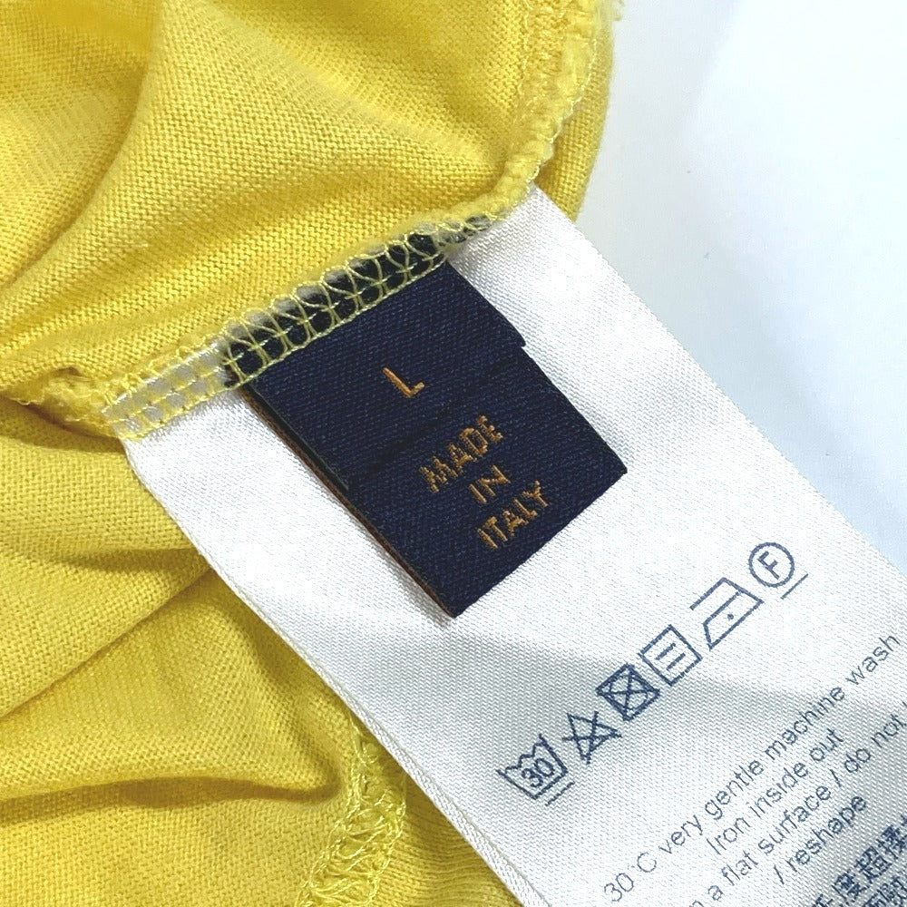 LOUIS VUITTON Logo LV Circle Apparel Tops T-Shirt RM191Q Men's Short Sleeve Cotton T-Shirt Yellow