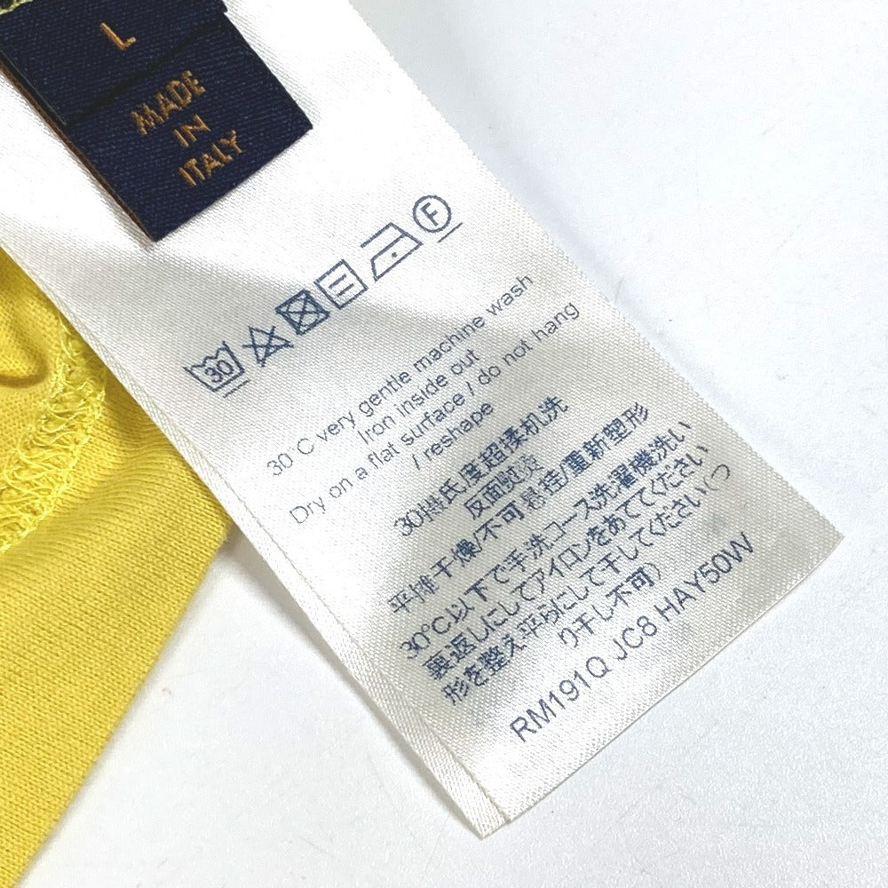 LOUIS VUITTON Logo LV Circle Apparel Tops T-Shirt RM191Q Men's Short Sleeve Cotton T-Shirt Yellow