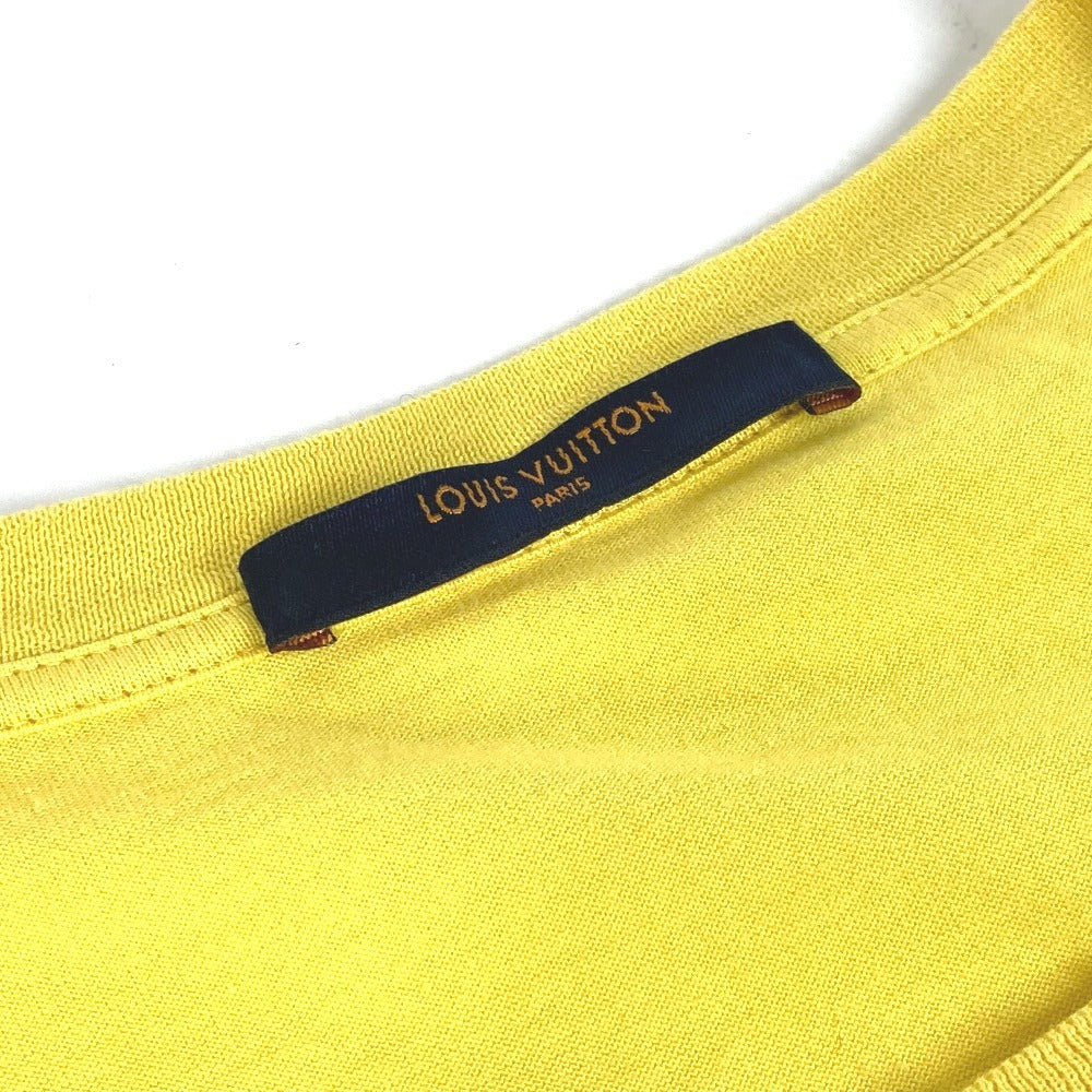 LOUIS VUITTON Logo LV Circle Apparel Tops T-Shirt RM191Q Men's Short Sleeve Cotton T-Shirt Yellow