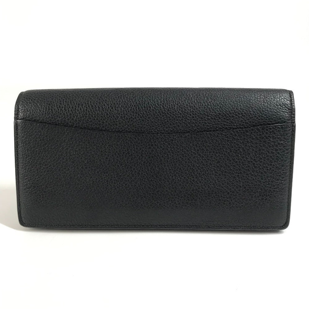 LOUIS VUITTON Long Wallet, Bifold, Flap, Calf Leather, Unisex, Black