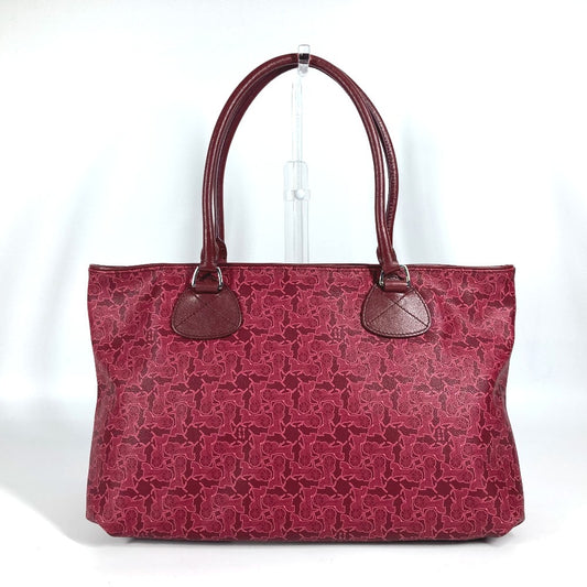 CELINE Logo Sulky Tote Bag, Shoulder Bag, PVC/Leather, Women's, Red