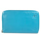 CHANEL Camellia CC Coco Mark Round Zipper Long Wallet Leather Women's Blue