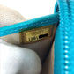 CHANEL Camellia CC Coco Mark Round Zipper Long Wallet Leather Women's Blue