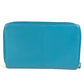 CHANEL Camellia CC Coco Mark Round Zipper Long Wallet Leather Women's Blue