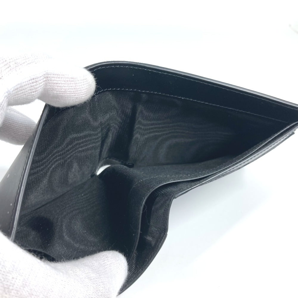 GIVENCHY Logo Billfold Compact Wallet Bifold Leather Unisex Black
