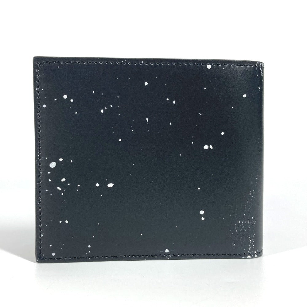 GIVENCHY Logo Billfold Compact Wallet Bifold Leather Unisex Black