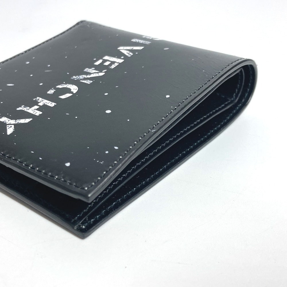 GIVENCHY Logo Billfold Compact Wallet Bifold Leather Unisex Black