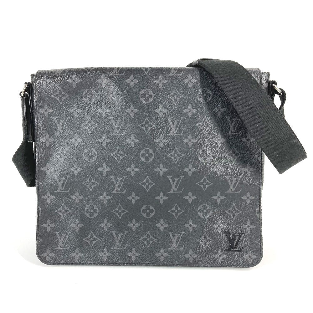 LOUIS VUITTON M46255 モノグラムエクリプス ディストリクト PM NV3 カバン 斜め掛け フラップ ショルダーバッグ モノグラムエクリプスキャンバス ユニセックス ブラック