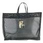 FENDI FF logo mesh big bag, tote bag, beach bag, handbag, nylon mesh, women's, black