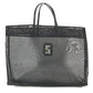 FENDI FF logo mesh big bag, tote bag, beach bag, handbag, nylon mesh, women's, black