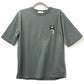 HERMES Horse Leather Patch and Tag Short Sleeve T-Shirt, Cotton, Men's, Gray Khaki