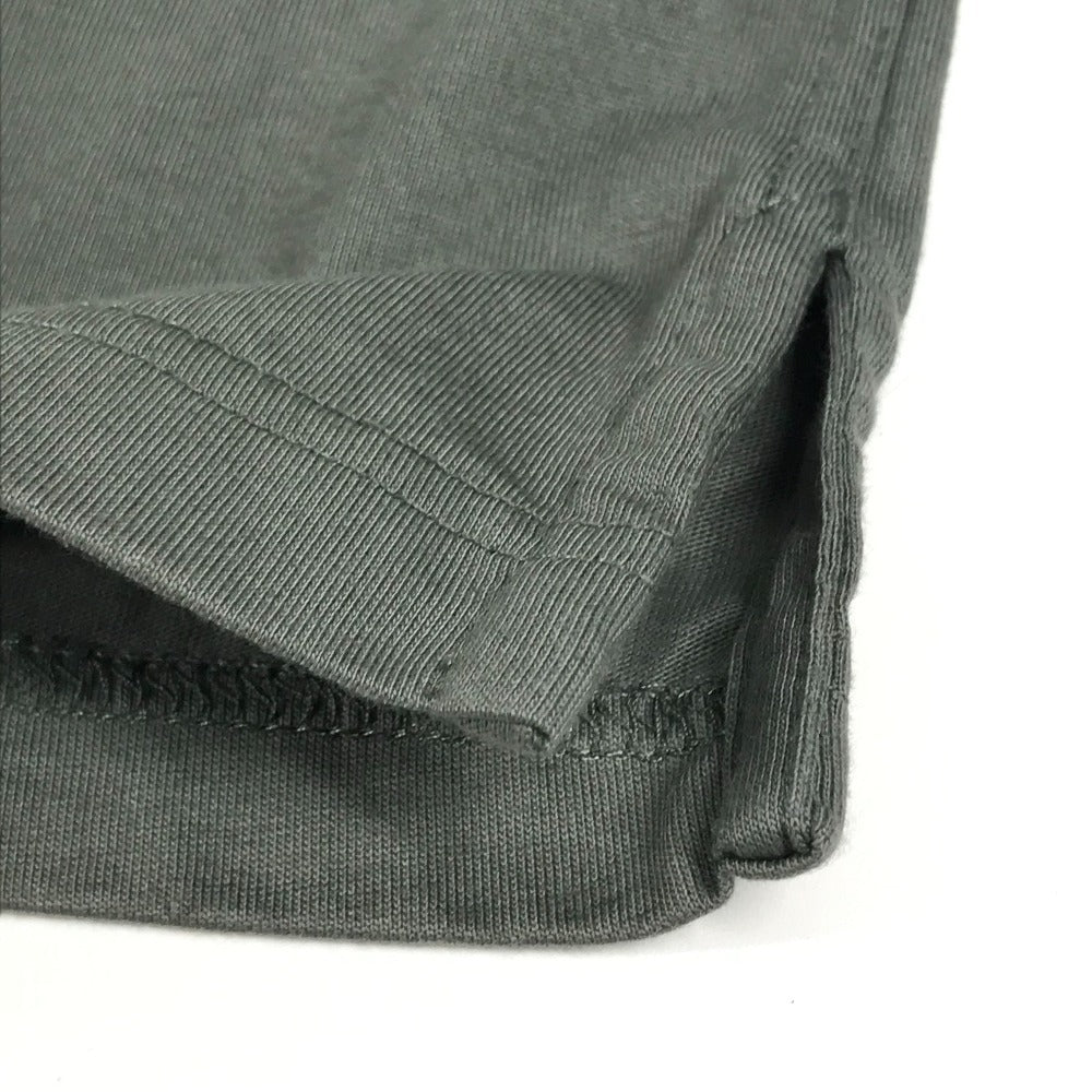 HERMES Horse Leather Patch and Tag Short Sleeve T-Shirt, Cotton, Men's, Gray Khaki