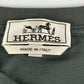HERMES Horse Leather Patch and Tag Short Sleeve T-Shirt, Cotton, Men's, Gray Khaki