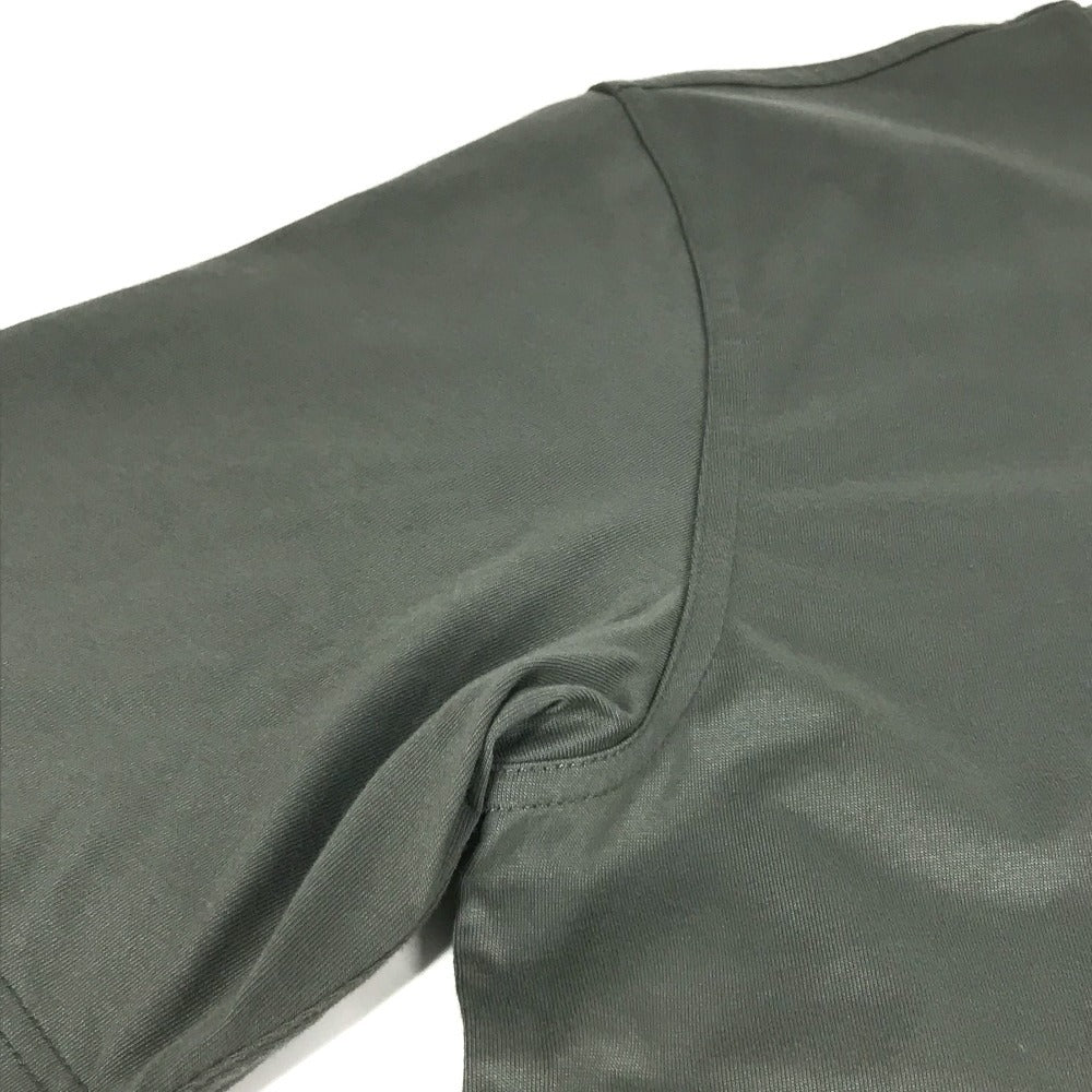 HERMES Horse Leather Patch and Tag Short Sleeve T-Shirt, Cotton, Men's, Gray Khaki
