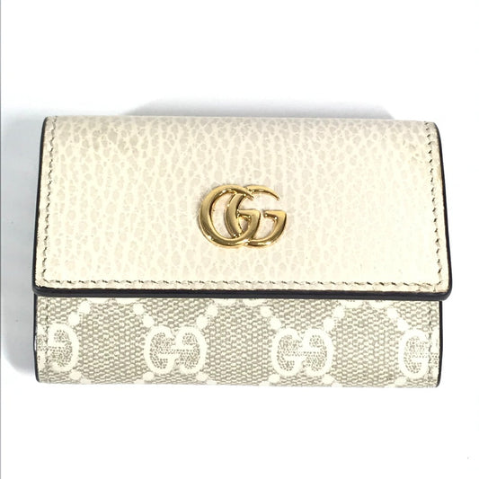 GUCCI 456118 ロゴ GG 6連キーケース 鍵 6P キーケース PVC/レザー ユニセックス ベージュ