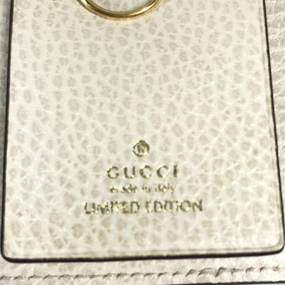 GUCCI 456118 Logo GG 6-Key Case, 6-Key Pouch, PVC/Leather, Unisex, Beige