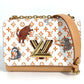 LOUIS VUITTON M44460 Monogram Cat Sack Twist MM Chain Bag, Crossbody Double Chain Shoulder Bag, Monogram Canvas, Women's, Brown White