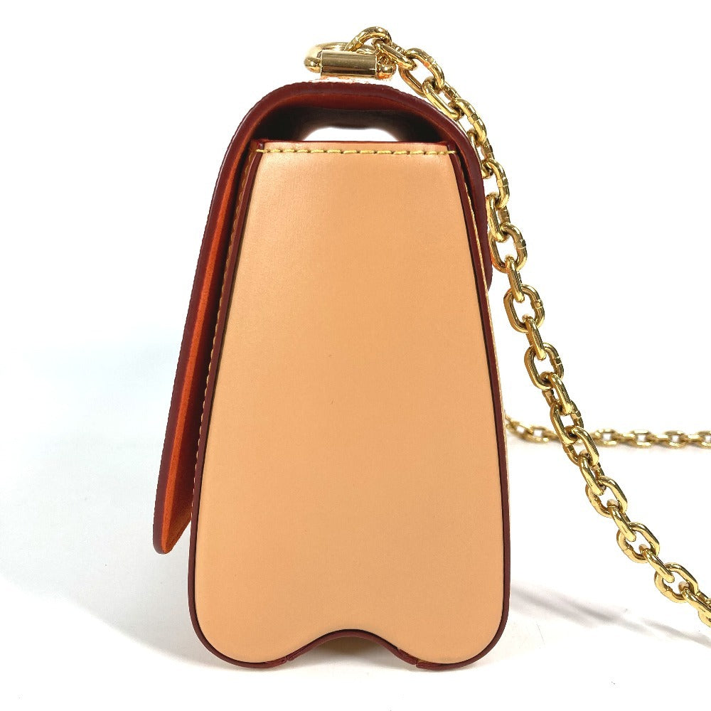 LOUIS VUITTON M44460 Monogram Cat Sack Twist MM Chain Bag, Crossbody Double Chain Shoulder Bag, Monogram Canvas, Women's, Brown White