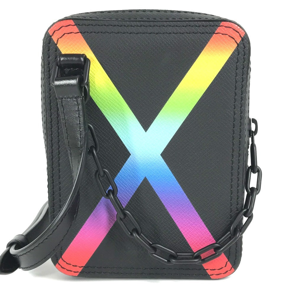 LOUIS VUITTON M30332 タイガ レインボー ダヌーブ・メッセンジャー カバン 斜め掛け ポシェット ショルダーバッグ タイガレザー ユニセックス ブラック