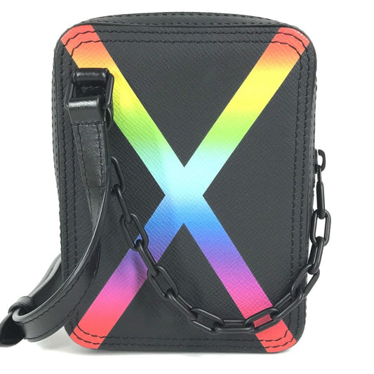 LOUIS VUITTON M30332 タイガ レインボー ダヌーブ・メッセンジャー カバン 斜め掛け ポシェット ショルダーバッグ タイガレザー ユニセックス ブラック