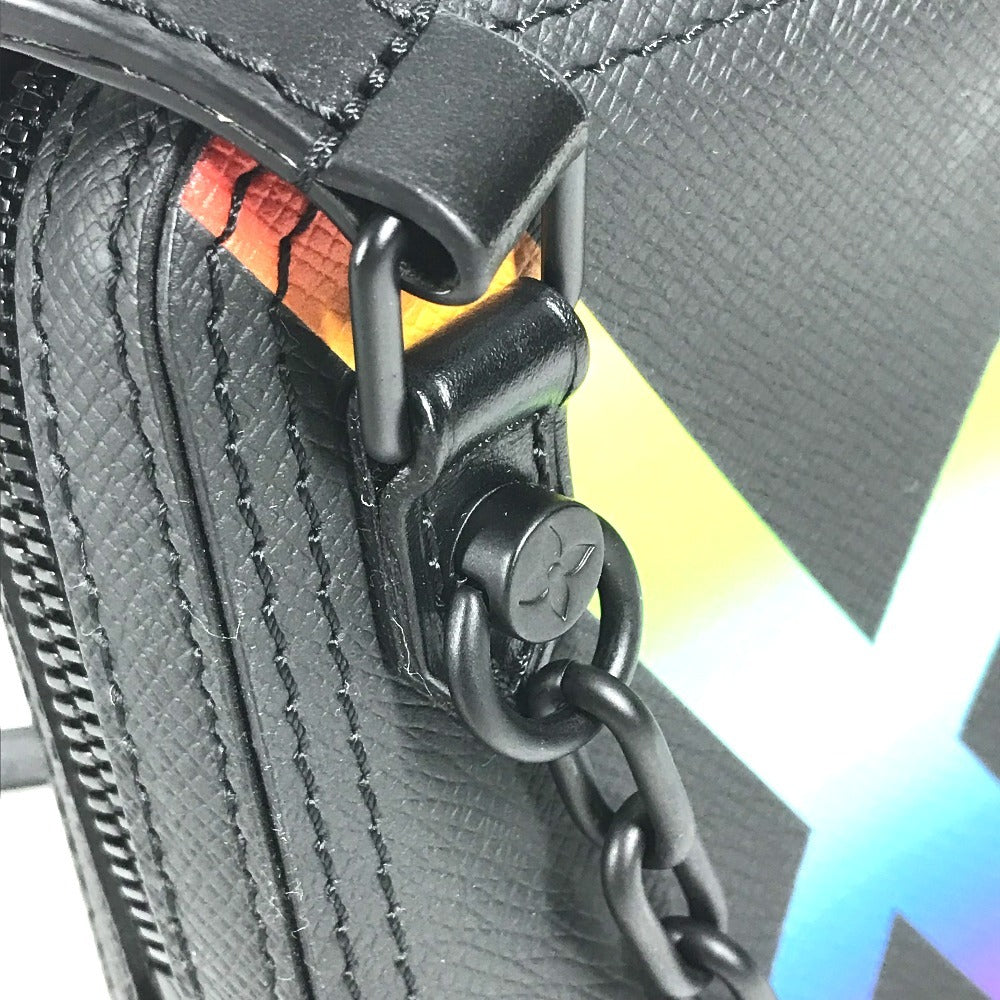 LOUIS VUITTON M30332 タイガ レインボー ダヌーブ・メッセンジャー カバン 斜め掛け ポシェット ショルダーバッグ タイガレザー ユニセックス ブラック