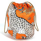 HERMES Musardine Multi-Pouch, Leopard Print, Silk, Orange, Women's