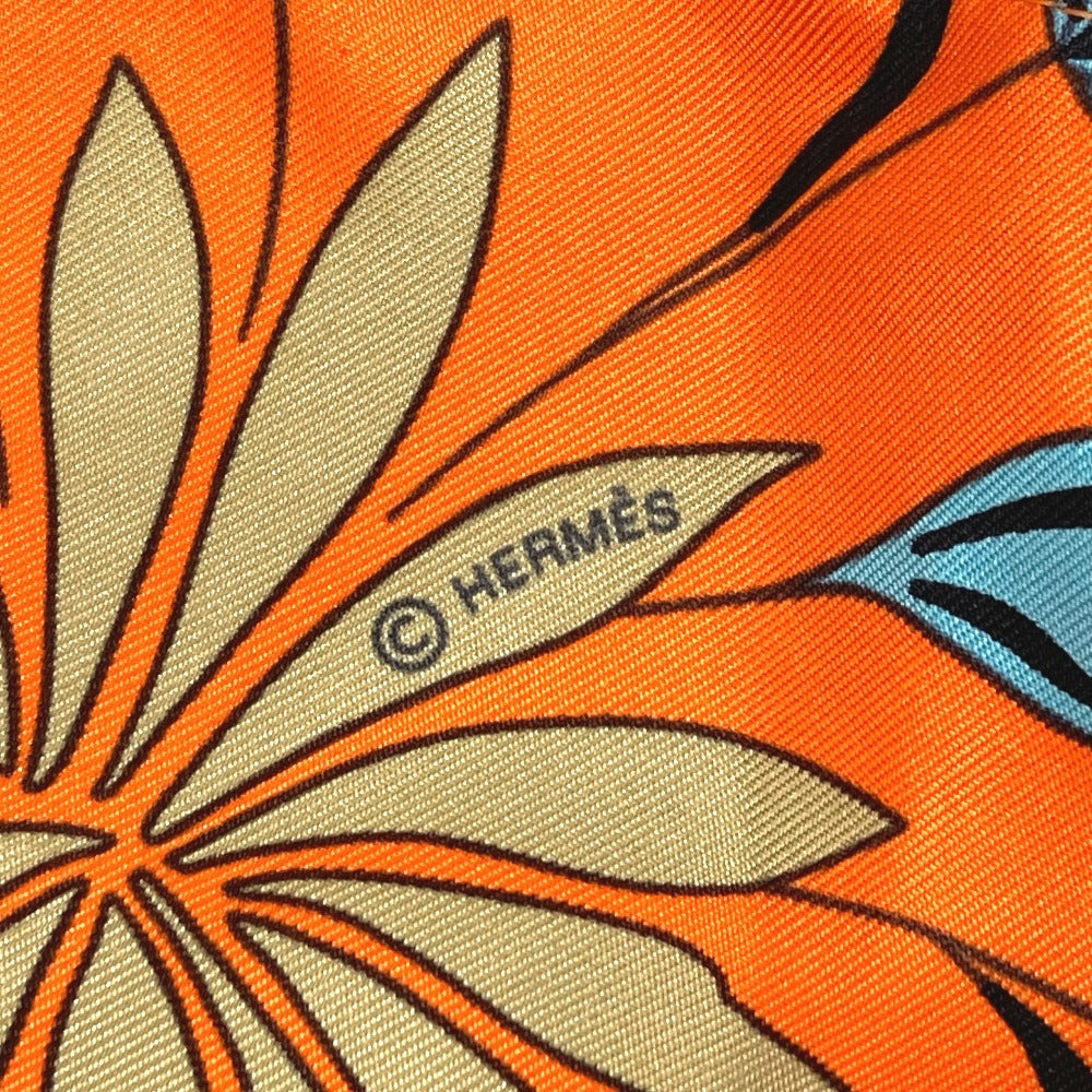 HERMES Musardine Multi-Pouch, Leopard Print, Silk, Orange, Women's