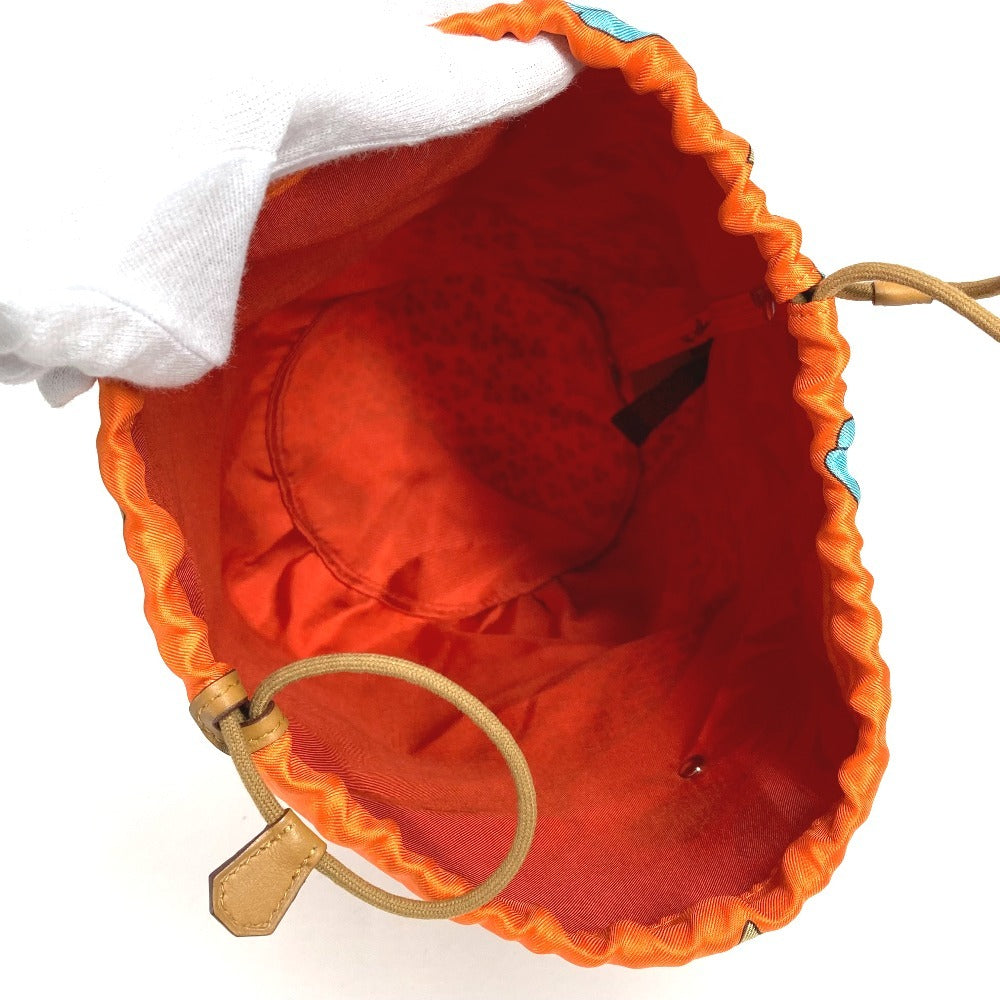 HERMES Musardine Multi-Pouch, Leopard Print, Silk, Orange, Women's