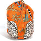 HERMES Musardine Multi-Pouch, Leopard Print, Silk, Orange, Women's