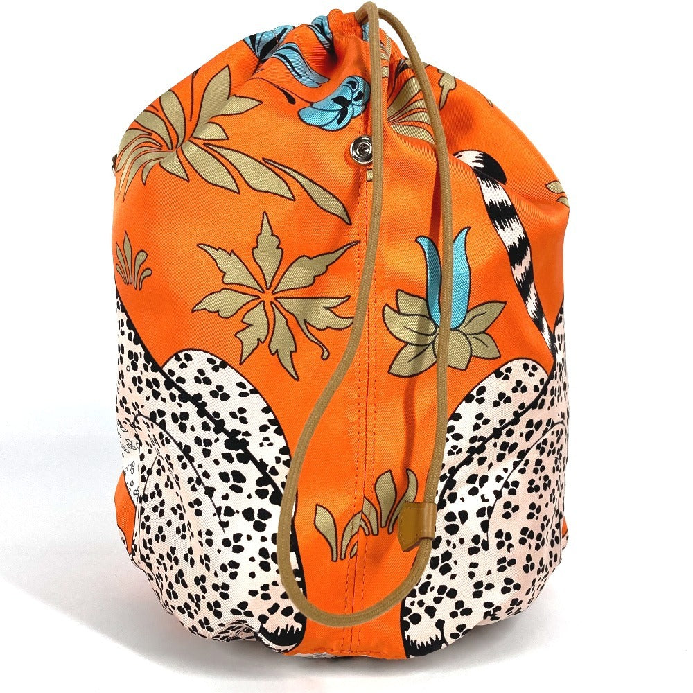 HERMES Musardine Multi-Pouch, Leopard Print, Silk, Orange, Women's
