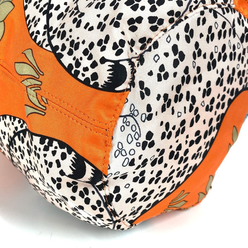 HERMES Musardine Multi-Pouch, Leopard Print, Silk, Orange, Women's