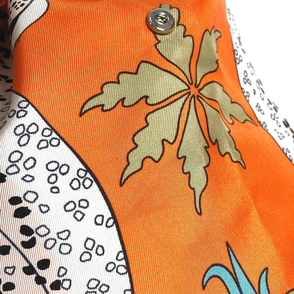 HERMES Musardine Multi-Pouch, Leopard Print, Silk, Orange, Women's