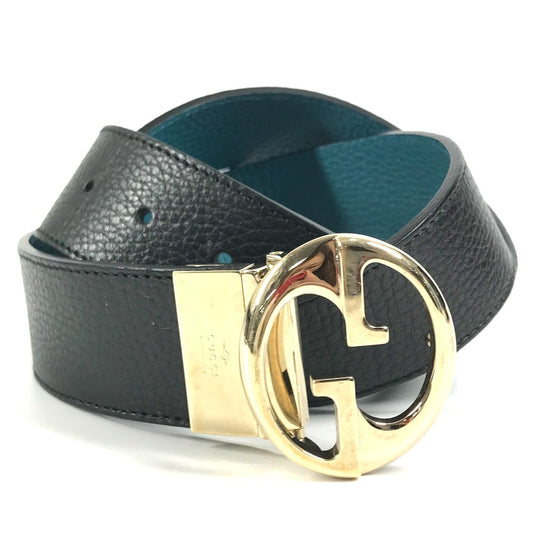 GUCCI 450000 ダブルG GG ロゴ ボトムス用ベルト バックル ベルト レザー メンズ ブラック